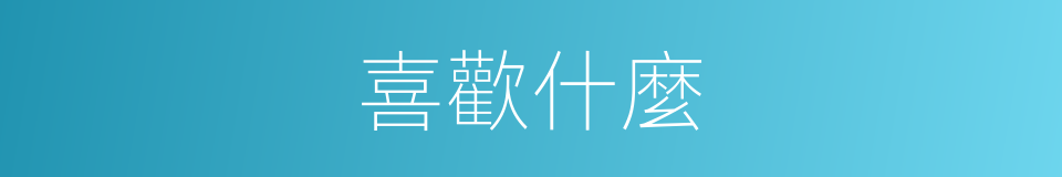 喜歡什麼的意思