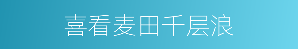 喜看麦田千层浪的同义词