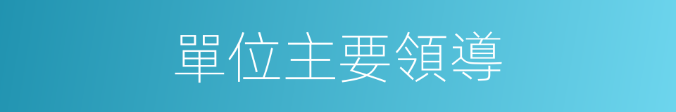 單位主要領導的同義詞