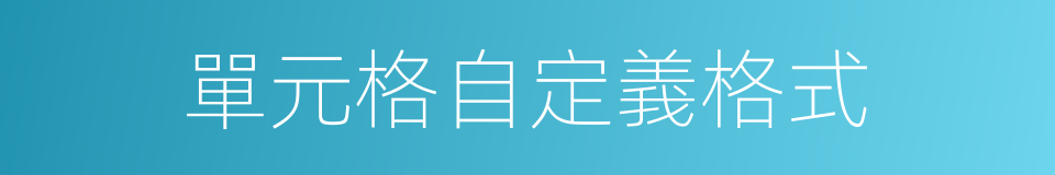 單元格自定義格式的同義詞