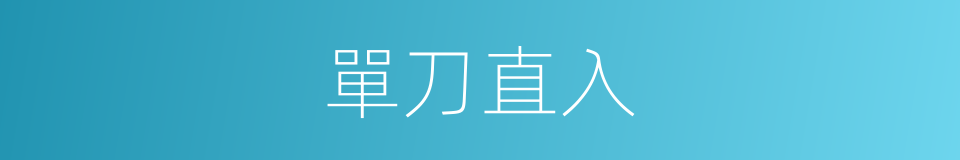 單刀直入的意思
