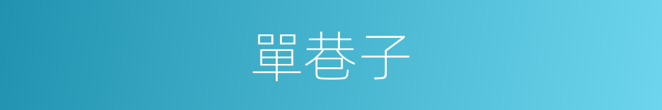 單巷子的同義詞