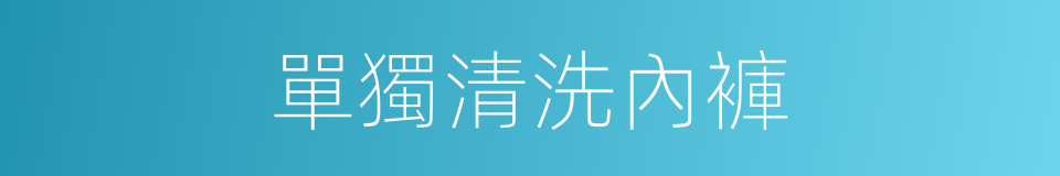 單獨清洗內褲的同義詞
