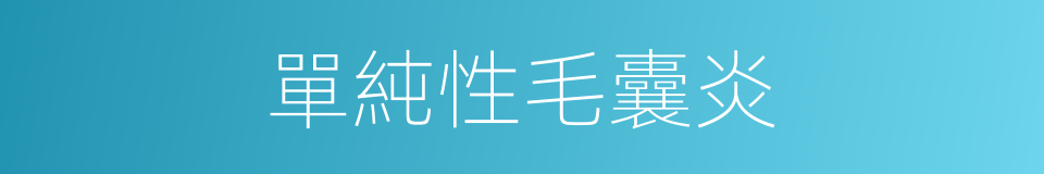 單純性毛囊炎的同義詞