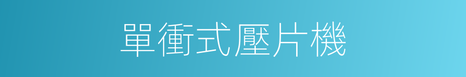 單衝式壓片機的同義詞