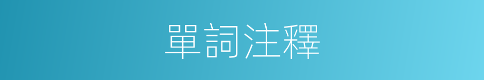 單詞注釋的意思