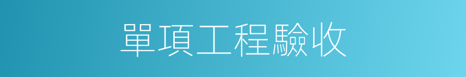 單項工程驗收的同義詞