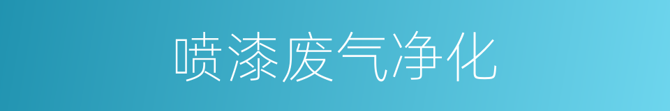 喷漆废气净化的同义词