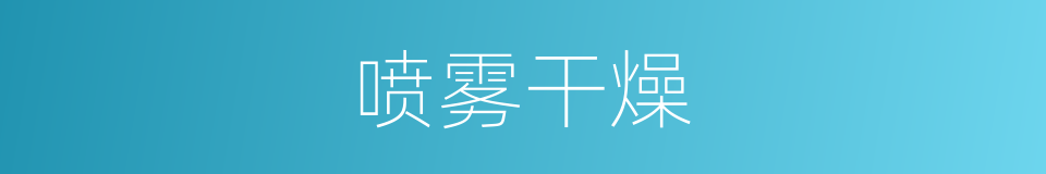 喷雾干燥的同义词
