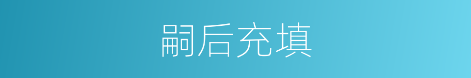 嗣后充填的同义词