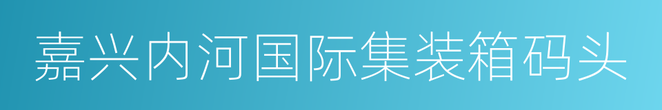 嘉兴内河国际集装箱码头的同义词