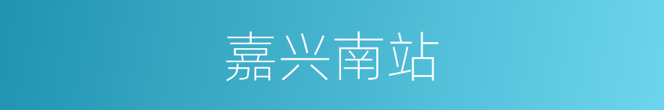嘉兴南站的同义词