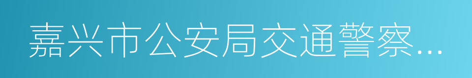 嘉兴市公安局交通警察支队的同义词