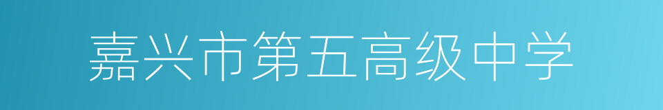 嘉兴市第五高级中学的同义词