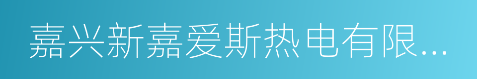 嘉兴新嘉爱斯热电有限公司的同义词