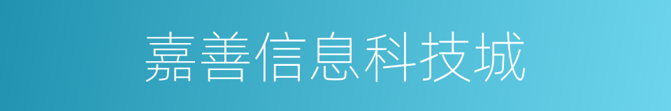 嘉善信息科技城的同义词