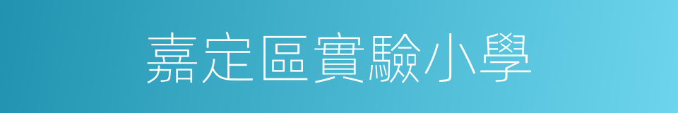 嘉定區實驗小學的同義詞