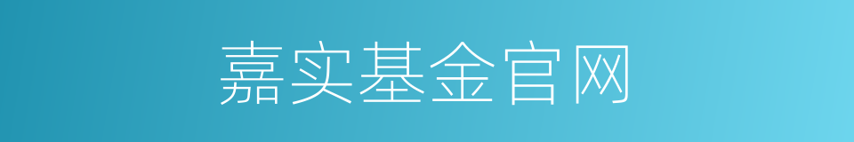 嘉实基金官网的同义词