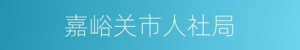 嘉峪关市人社局的同义词