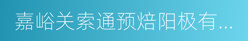 嘉峪关索通预焙阳极有限公司的同义词