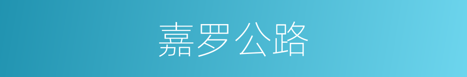嘉罗公路的同义词