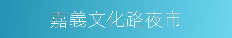 嘉義文化路夜市的同義詞