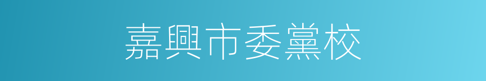 嘉興市委黨校的同義詞