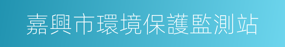 嘉興市環境保護監測站的同義詞