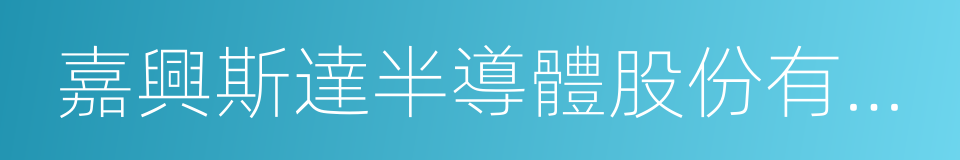 嘉興斯達半導體股份有限公司的同義詞