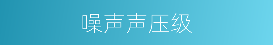 噪声声压级的同义词