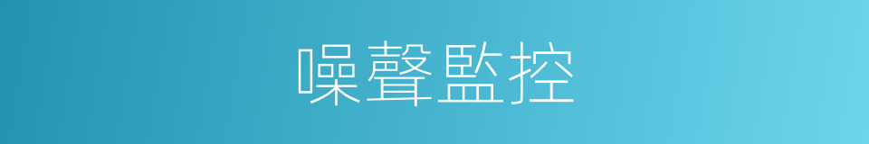 噪聲監控的同義詞