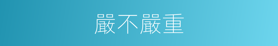 嚴不嚴重的同義詞