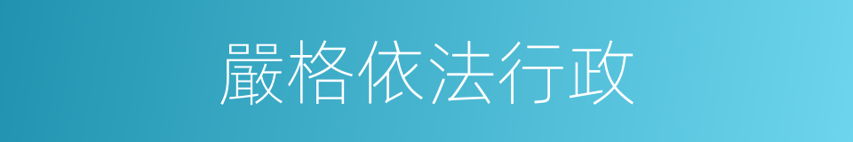 嚴格依法行政的同義詞