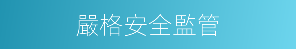 嚴格安全監管的同義詞