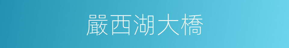 嚴西湖大橋的同義詞