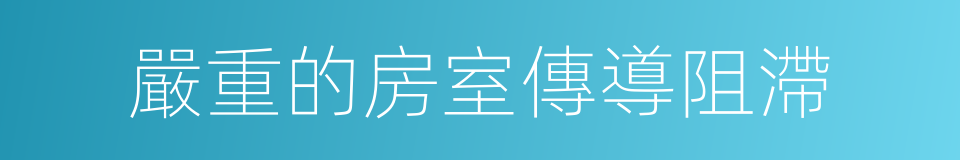 嚴重的房室傳導阻滯的同義詞