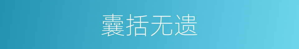 囊括无遗的意思