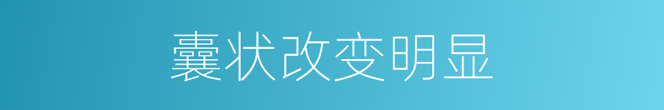 囊状改变明显的同义词