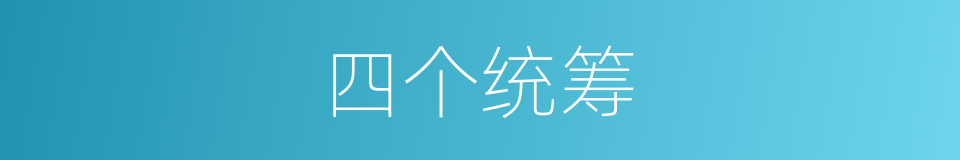 四个统筹的同义词