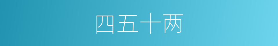 四五十两的同义词