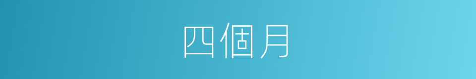 四個月的意思