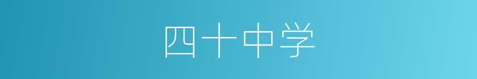 四十中学的同义词