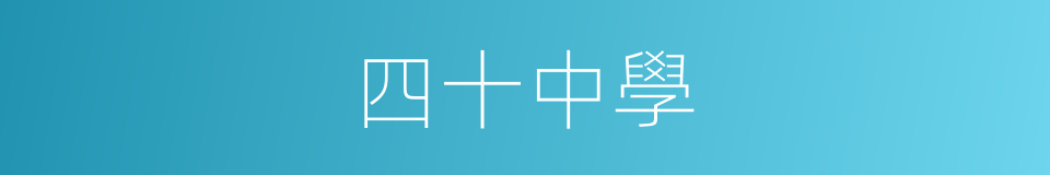 四十中學的同義詞
