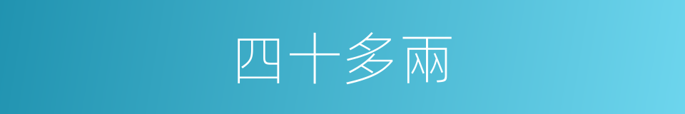 四十多兩的同義詞