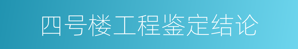 四号楼工程鉴定结论的同义词