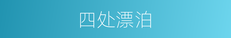 四处漂泊的意思