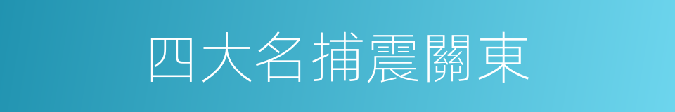 四大名捕震關東的同義詞