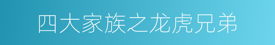 四大家族之龙虎兄弟的同义词