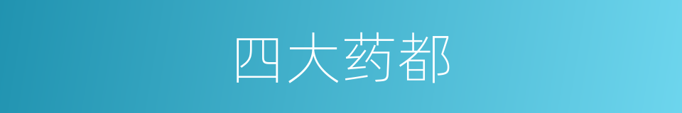 四大药都的同义词