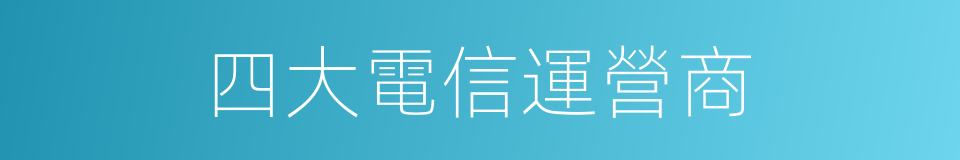 四大電信運營商的同義詞